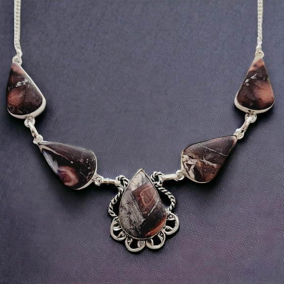 Earthy Jasper Necklace - Sterling Silver Statement Jewelry - Picture 1 of 10